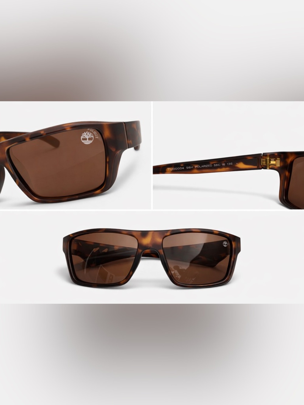 Timberland Tortoiseshell Brown Polarized Sunglasses for Men